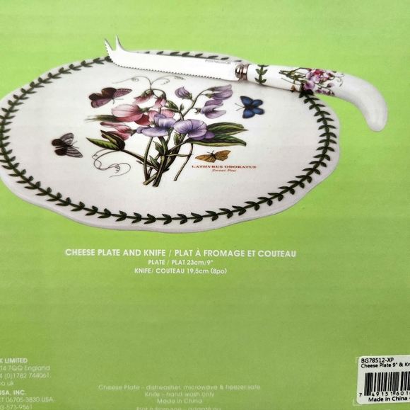 Portmeirion Botanic Garden Sweet Pea Cheese Plate & Knife - New in Box - Picture 4 of 5